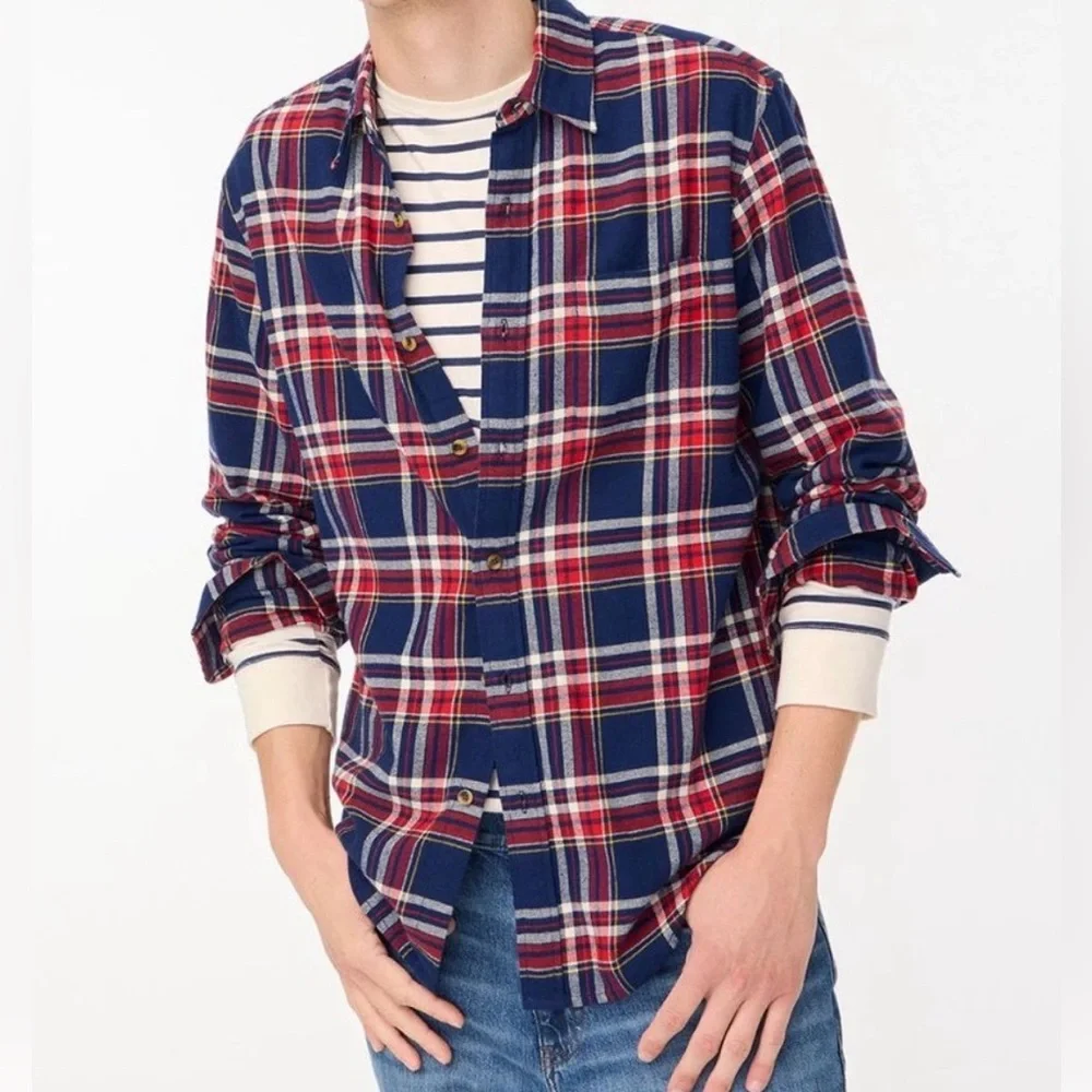 J. Crew men’s Red and Blue Plaid Button Down Shirt